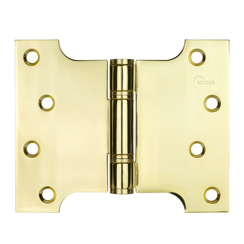 Eclipse 4 Inch (102 x 76mm) Stainless Steel Parliament Hinge - Electro Brass (Sold in Pairs)